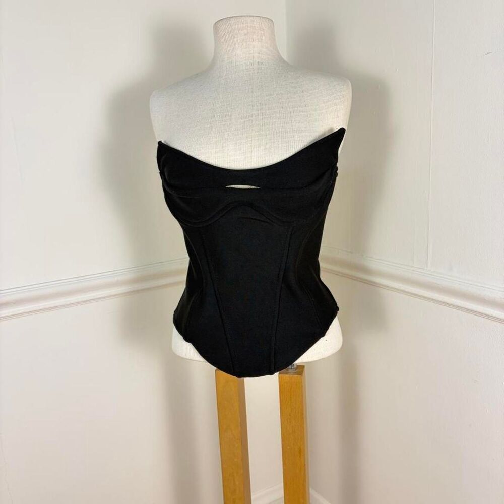 Fashion Nova black structured bustier corset top